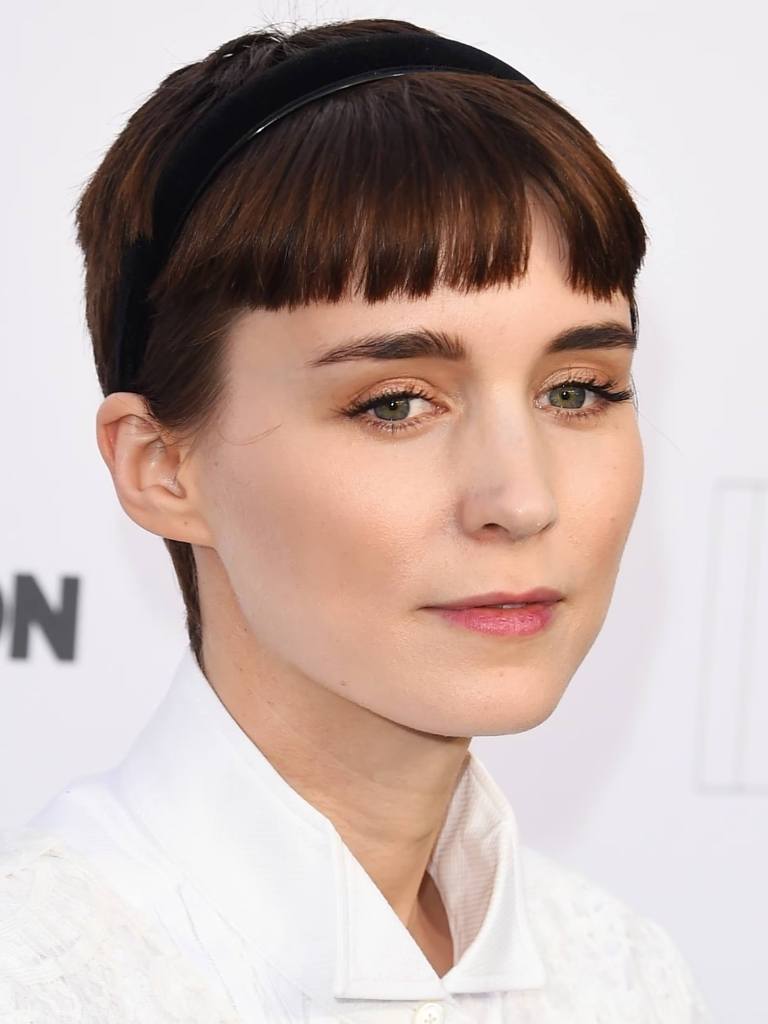 Rooney Mara with brown short bangs