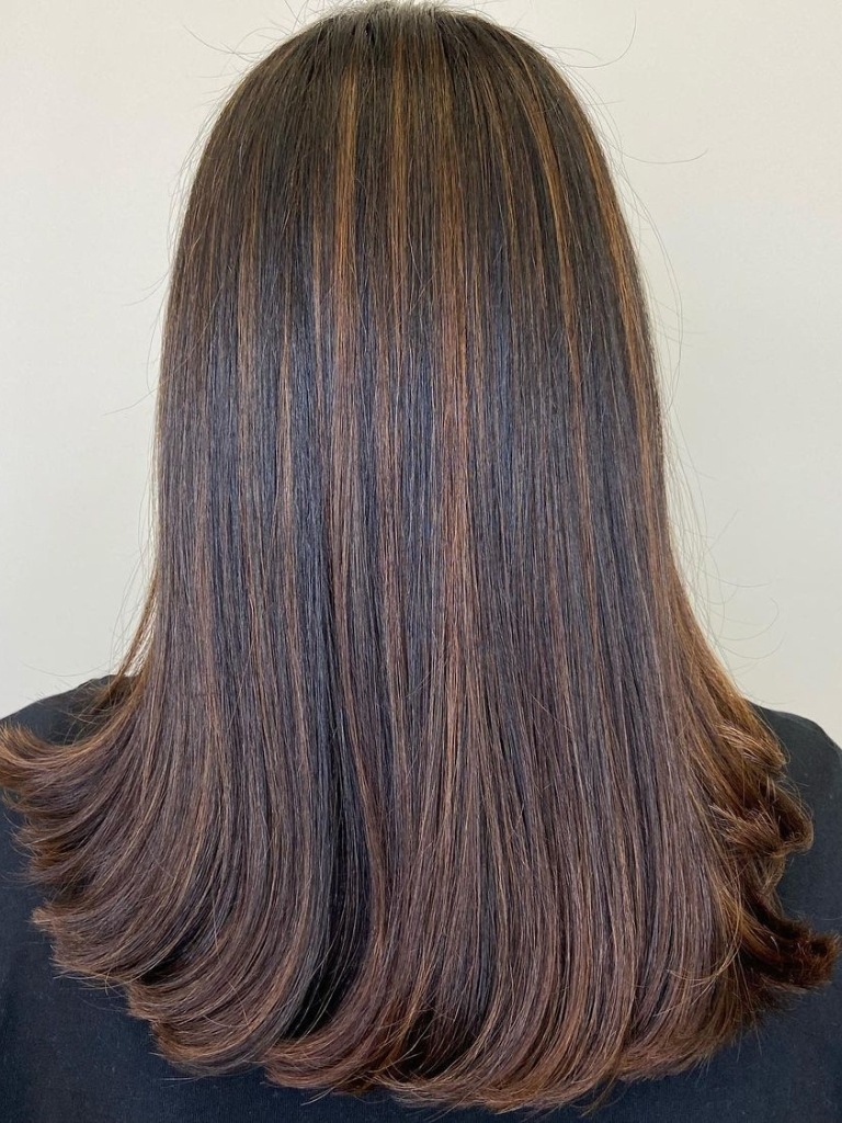 Medium length chestnut hair