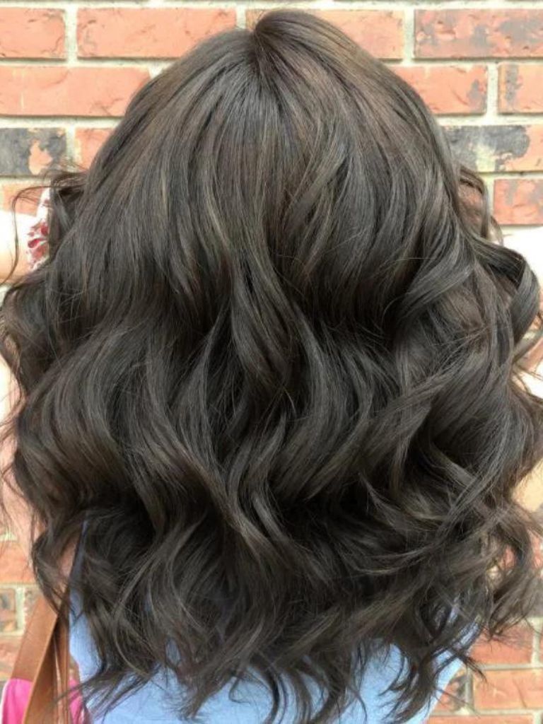 Women with all over ash brown hair
