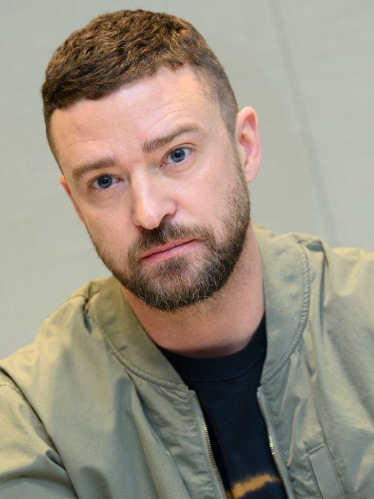 Justin Timberlake with a Caesar haircut with a fade
