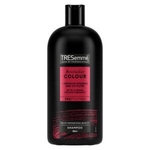 A 900ml bottle of TRESemmé Revitalise Colour Shampoo front of pack image
