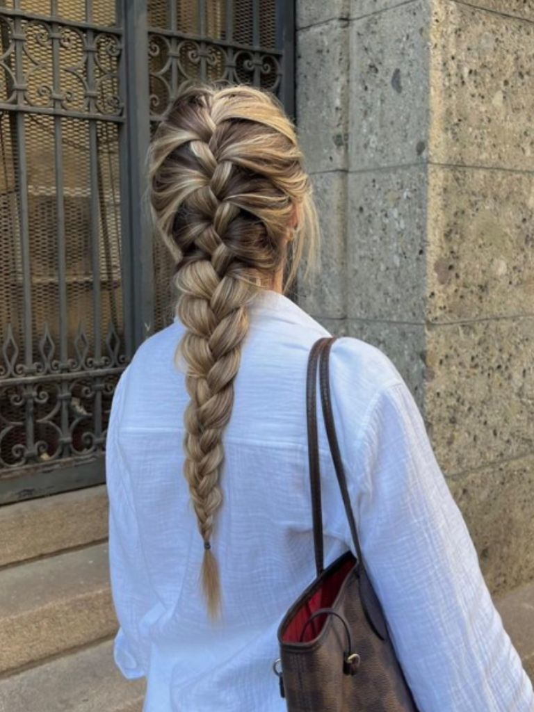Woman with French braid