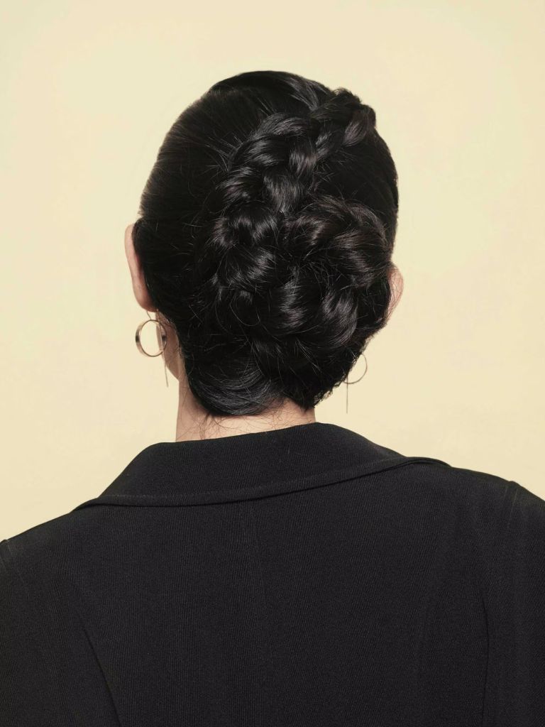 Women with flower braid