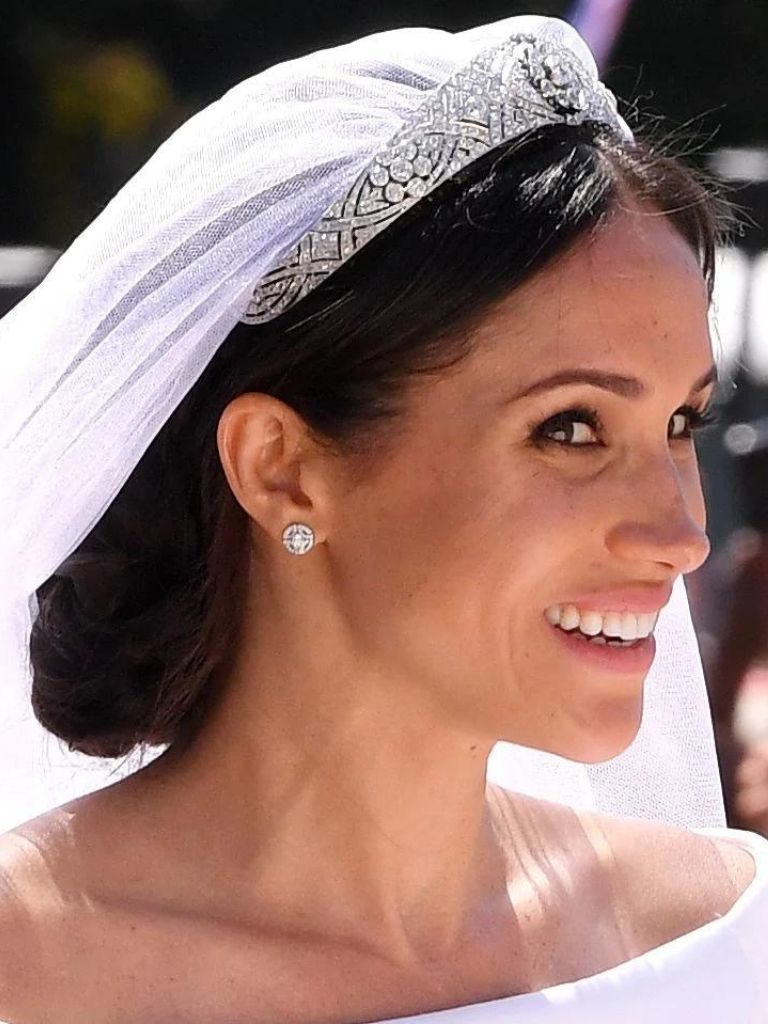 Wedding veil updo Meghan Markle