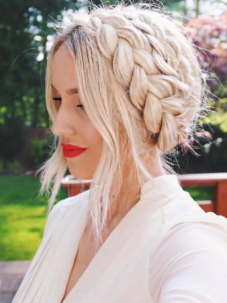 Milkmaid braids wedding hairstyle