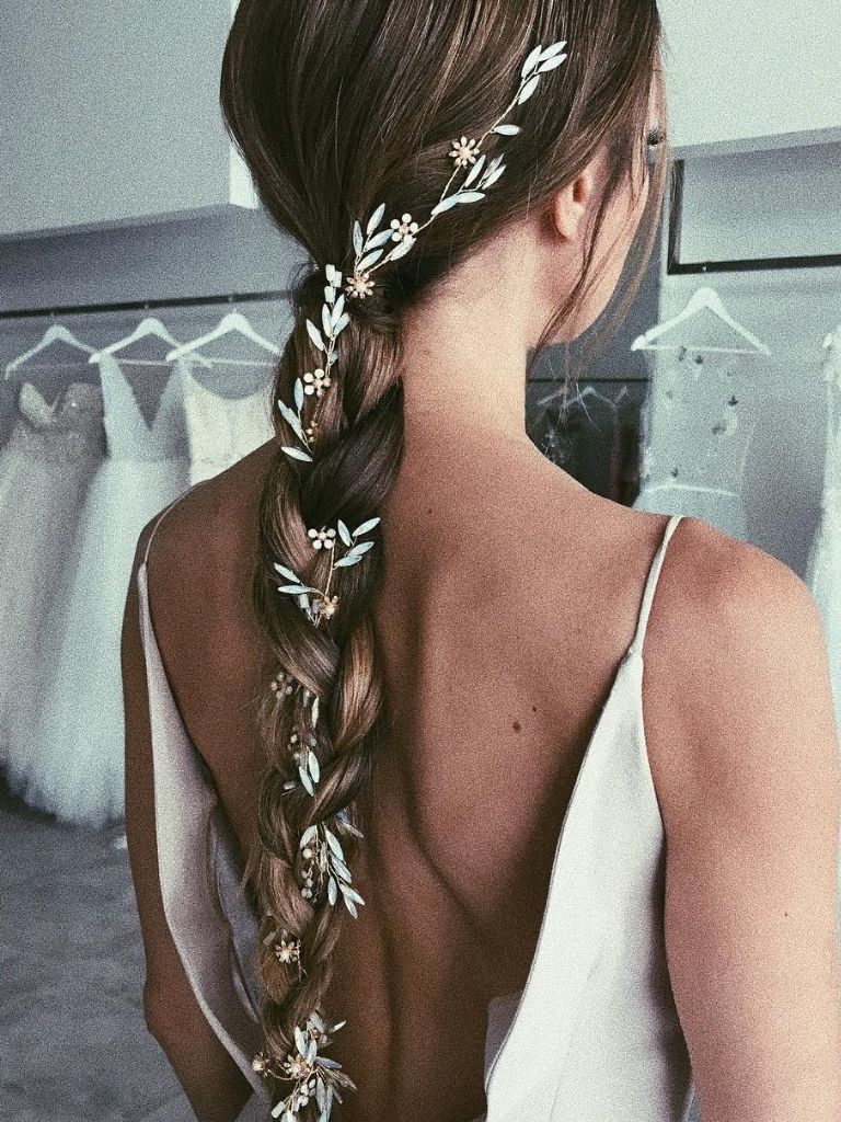 Rapunzel braid wedding hair bridal