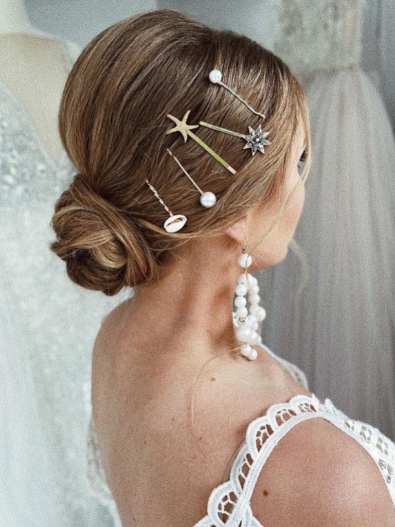 Woman with pins bride