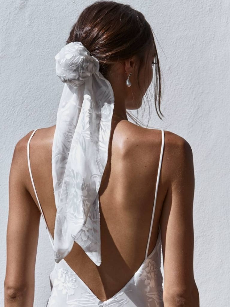 Bridal head scarf