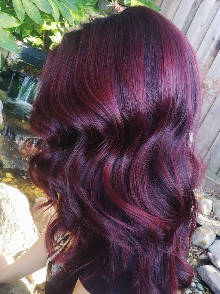 Burgundy mahogany hair