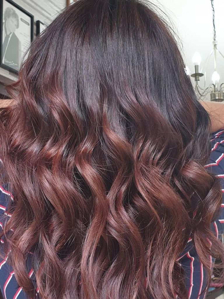 Mahogany hair highlights