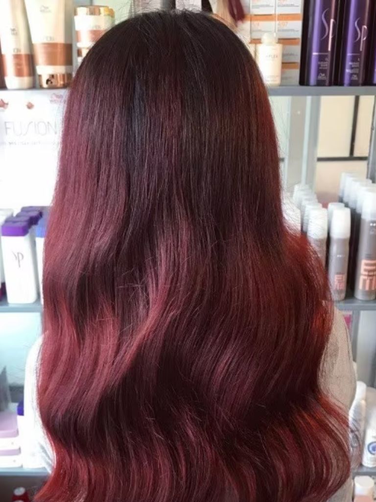 Mahogany merlot hair, wine coloured