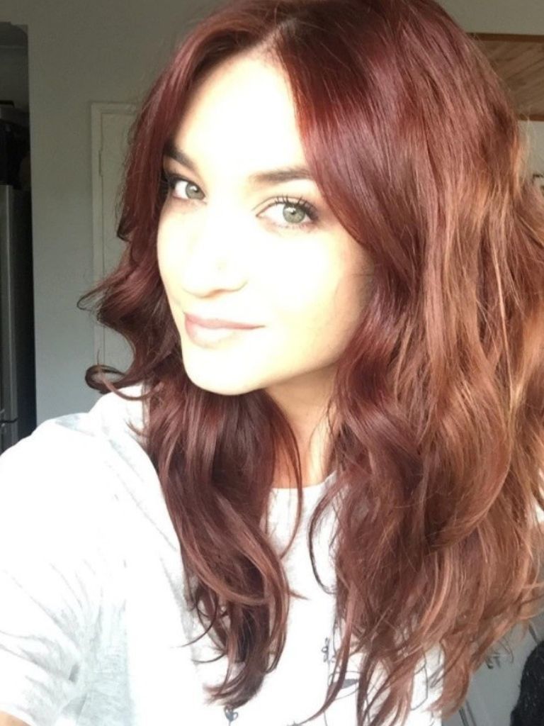 Sunkissed mahogany hair