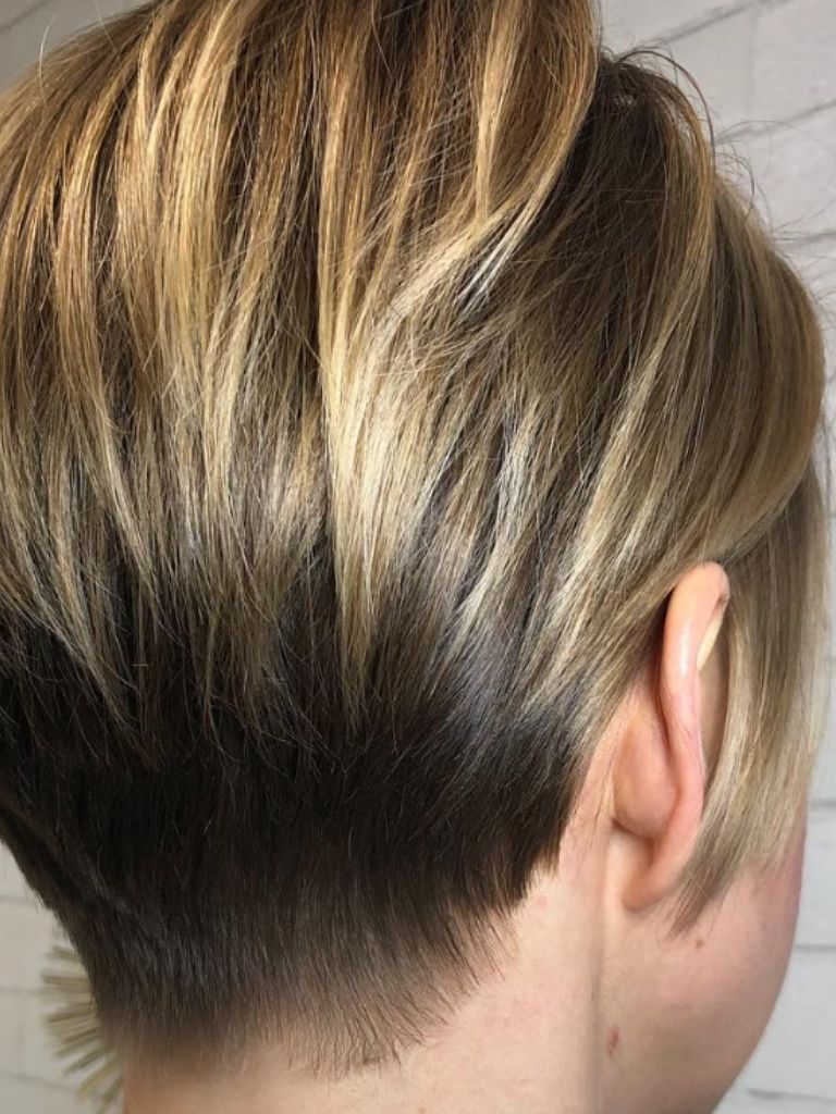 Pixie cut with highlights
