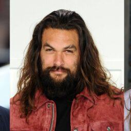 collage of male celebrities with long hair