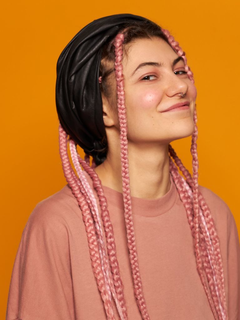 colourful box braids