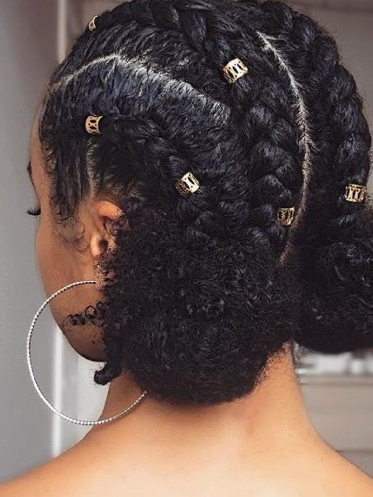 natural hair space buns