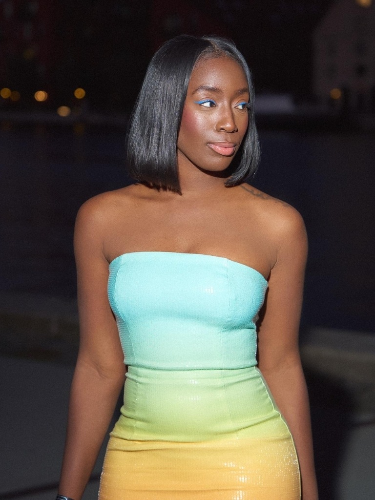 Woman with short sleek bob
