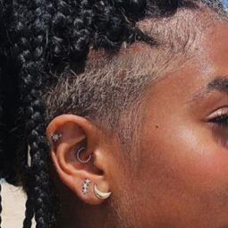 Box braids with shaved undercut feature