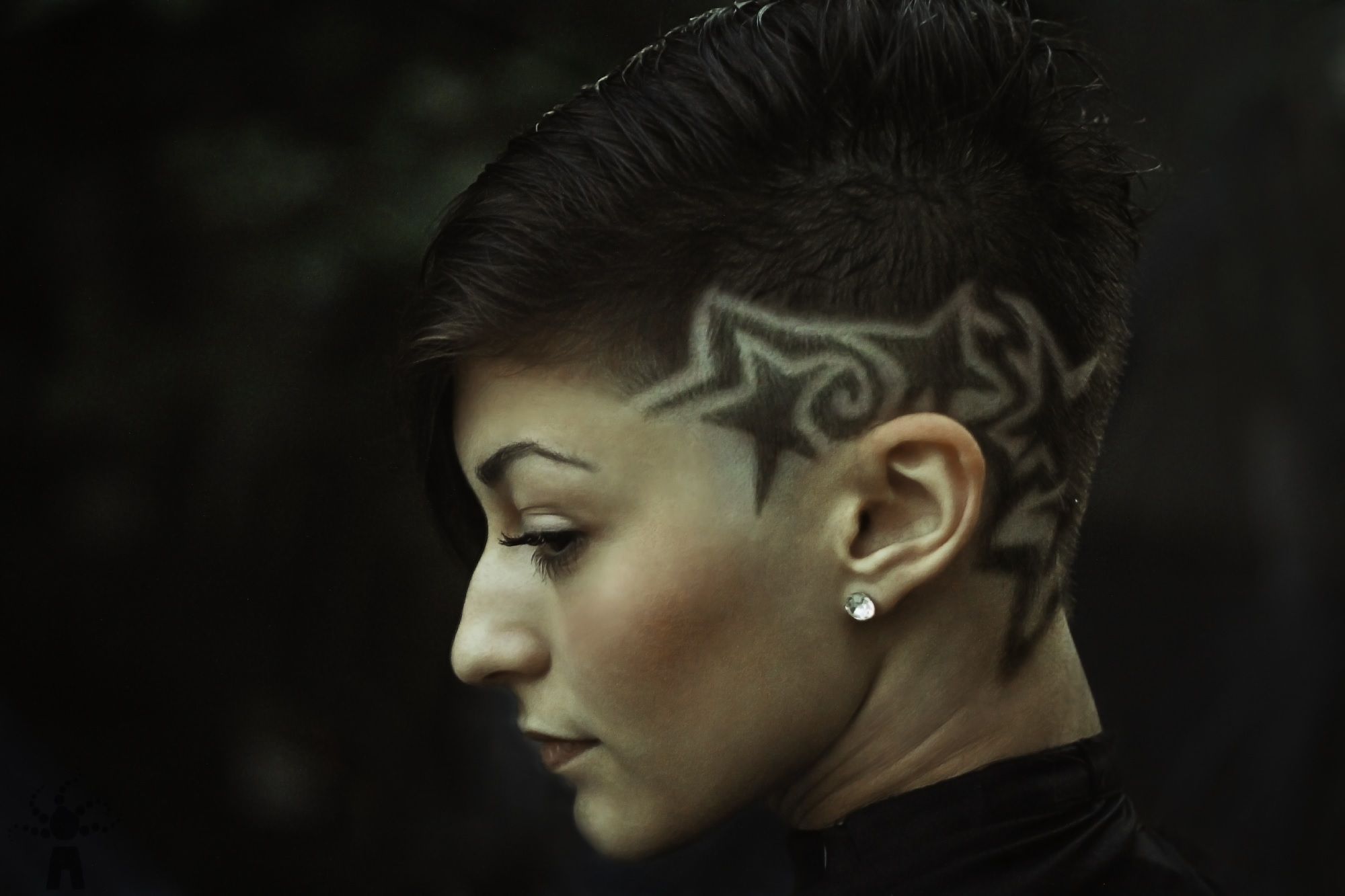 Female hair tattoo design | Undercut Bob Hairstyles | Bob Hairstyles, Buzz  cut, Hair tattoo