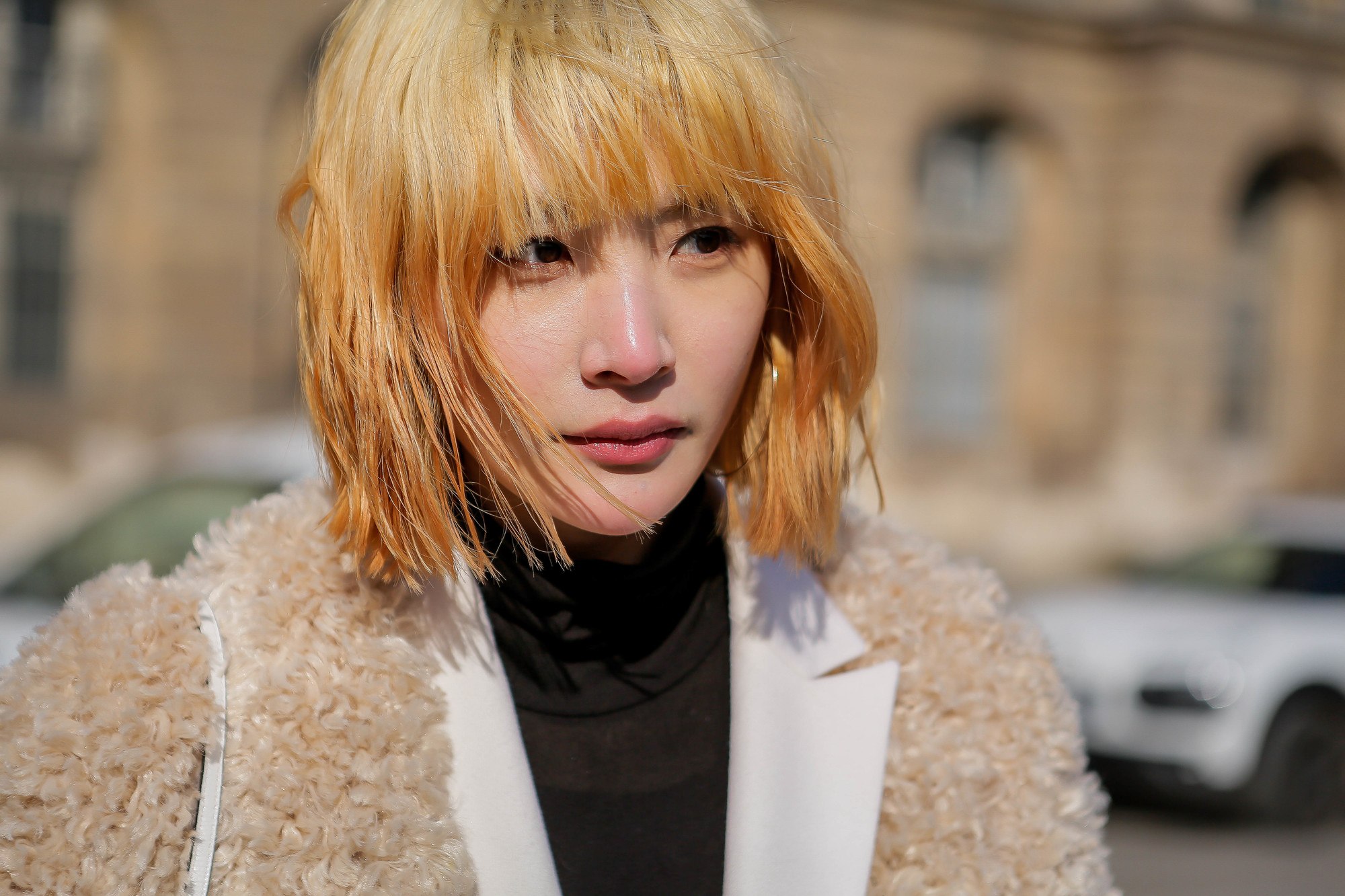 Asian woman with a textured hairstyle for short hair