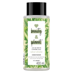 Bottle of Love Beauty and Planet green conditioner