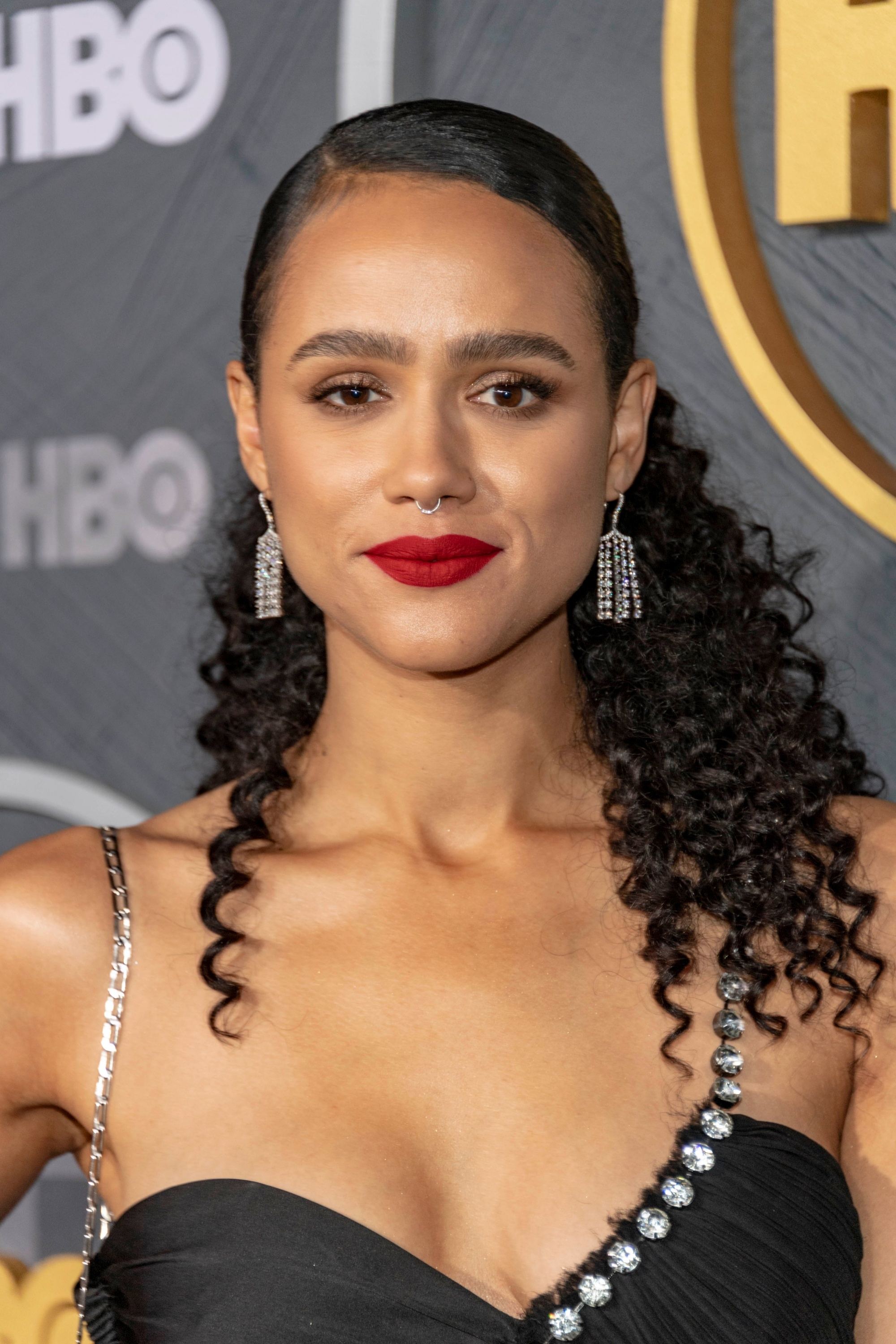 Emmy Awards 2019 Best Hairstyles: Nathalie Emmanuel with her half slicked coils