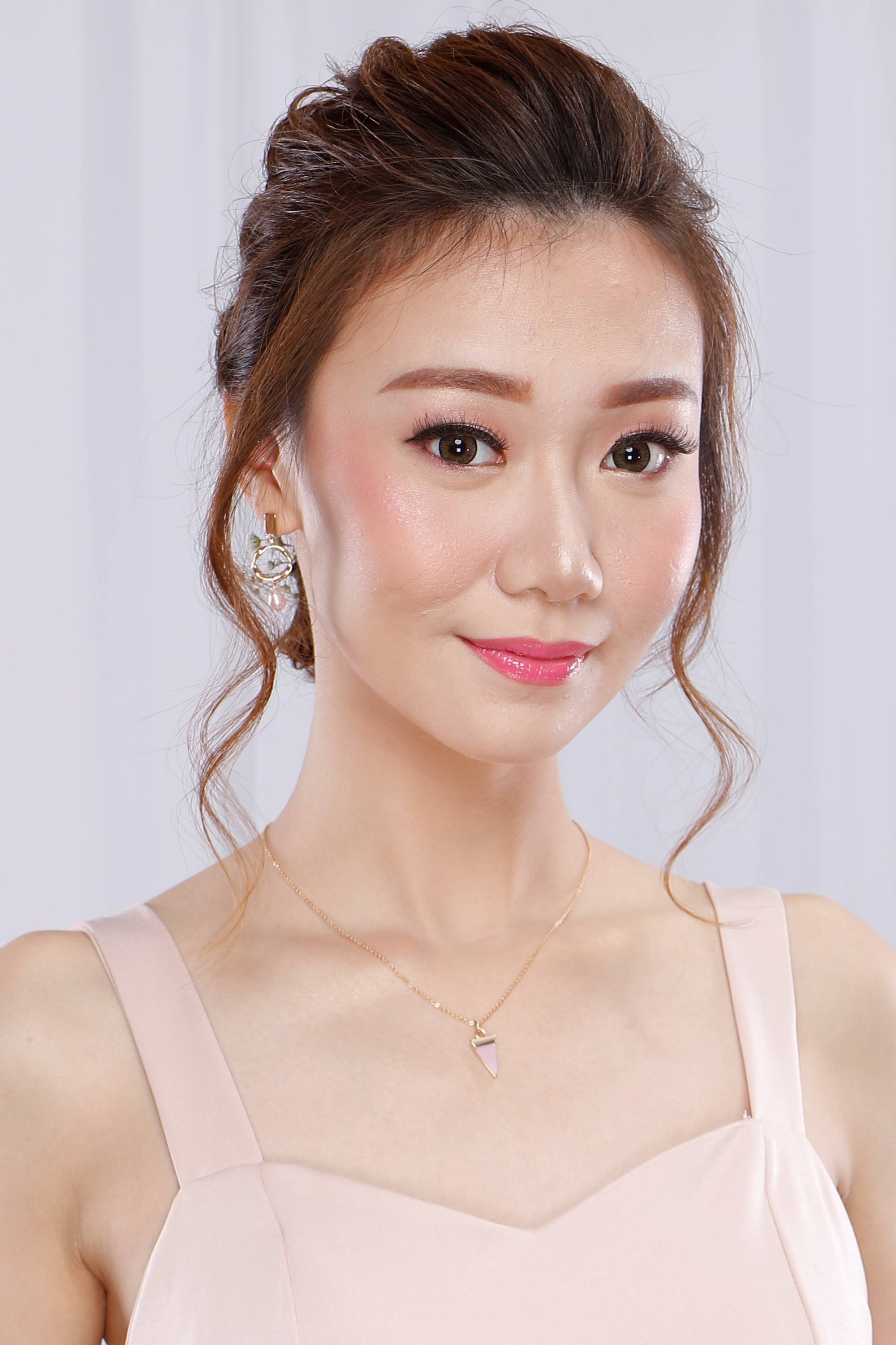 Asian woman with an updo for prom