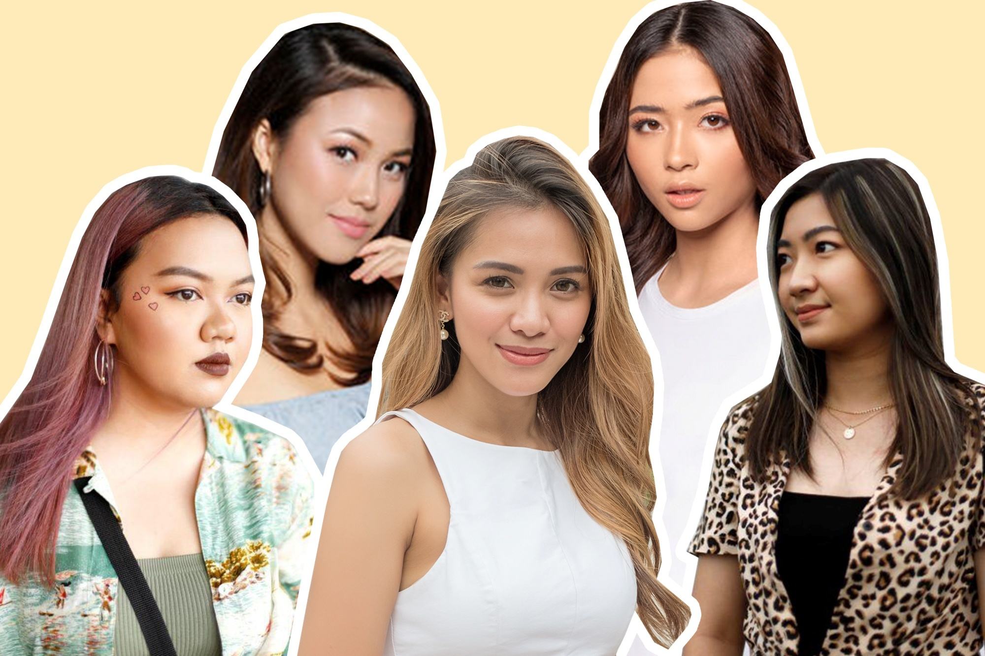 Asian women in one photo with hair colors for morena skin