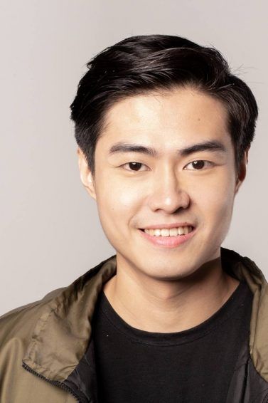 Asian man with a modern quiff hairstyle for men