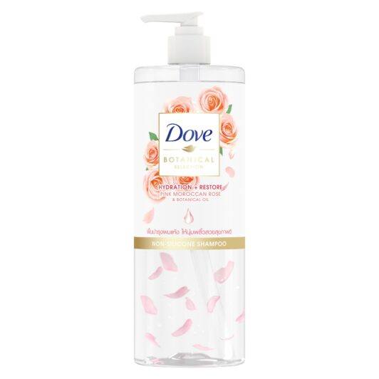 Bottle of Dove Botanical Silicone Free Shampoo for Damaged Hair Restore