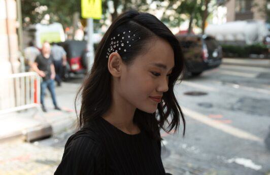 Asian woman sporting an easy hairstyle for medium hair