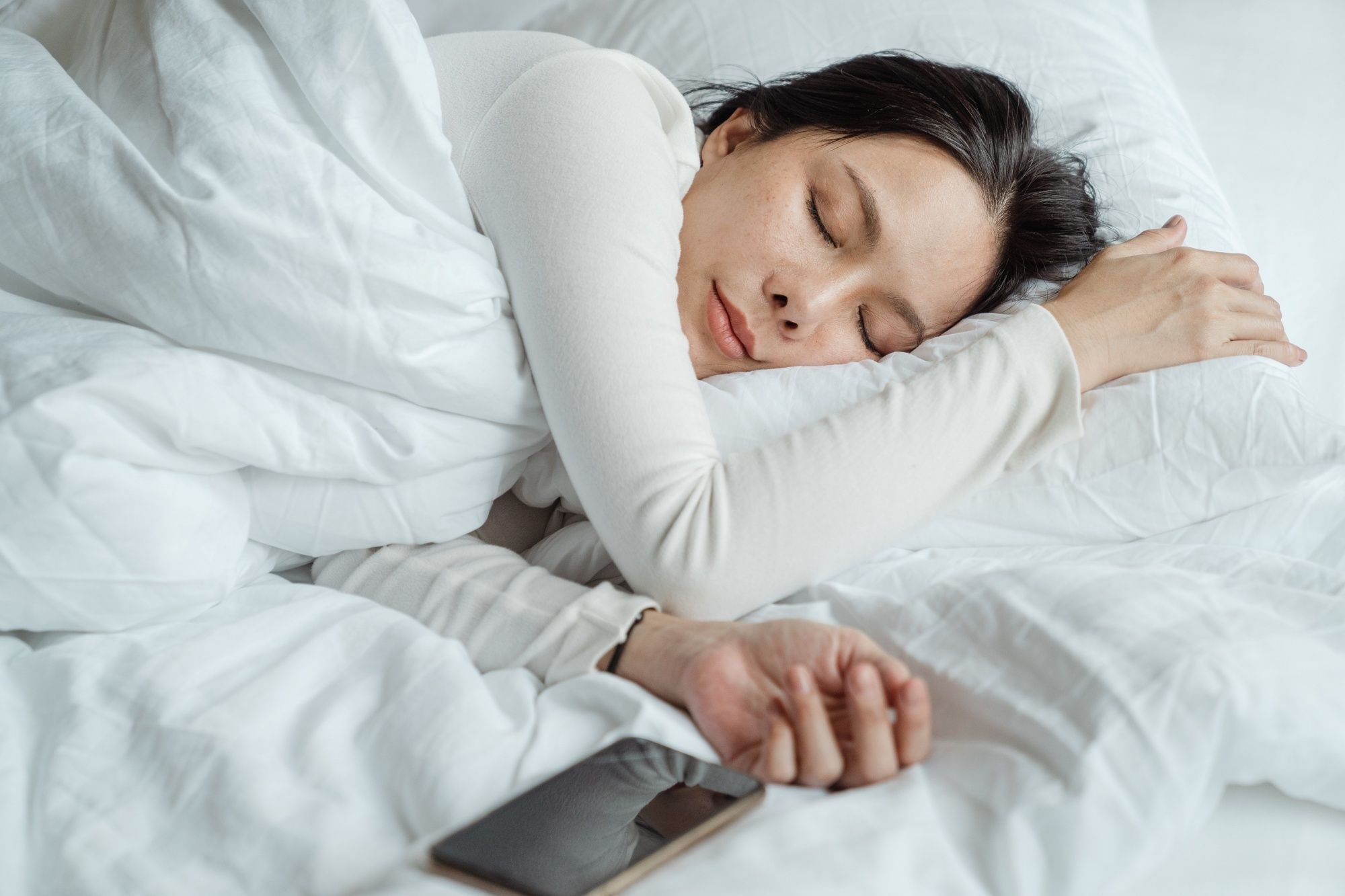 Asian woman sleeping